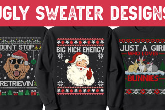 design unique ugly christmas sweater and sweatshirt