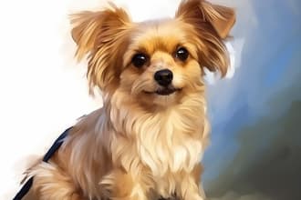 turn pet portrait into beautiful digital oil painting