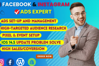 do facebook ads campaign,instagram ads,shopify fb ads, and be fb ads manager