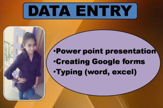 do power point presentation, create google forms and typing