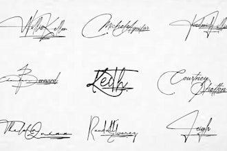 design cursive scripted hand drawn calligraphy signatures or autograph