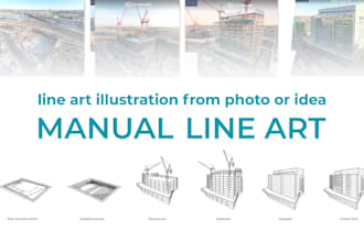 design vector line art illustration for instruction manual or product