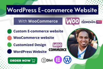 create custom wordpress website woocommerce store by elementor pro divi wpbakery