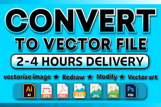 redraw, vectorize, convert logo or image to vector tracing