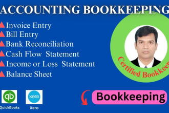 do bookkeeping using quickbooks online, xero, excel, wave