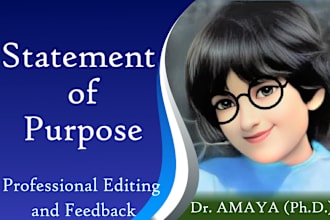 edit and proofread your statement of purpose, cover letter, and resume