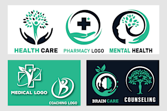 design mental health, wellness, coaching, counseling, fitness, and medical logo