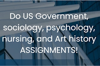 do US government, sociology, psychology, nursing, and art history