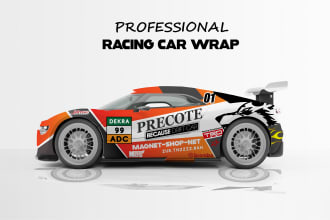 do professional racing car wrap, sports car wrap, racing car wraps designs