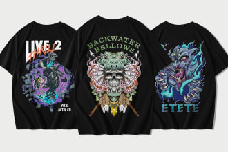 create custom illustration design for your merch t shirt