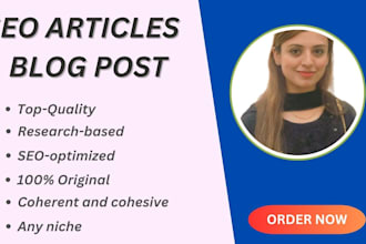 write professional articles and high quality SEO blogs
