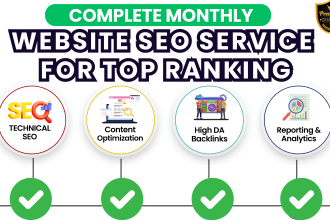complete monthly SEO service to boost website ranking white hat optimization