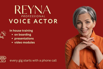 record a female voice over for your in house training video