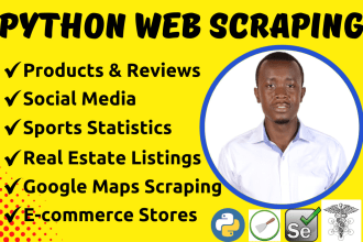do web scraping, data mining, data scraping, data extraction,python web scraping