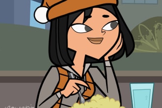 draw a character in the total drama art style