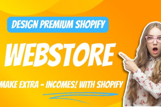design online webshop or ecommerce store or shopify webstore