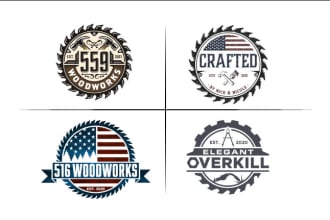 do modern woodwork handyman and carpentry logo design