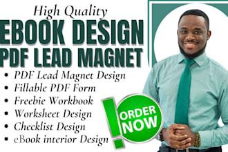 create PDF lead magnet design, white paper design fillable pdf journal design