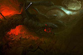 do dark fantasy art illustrations in a painterly style