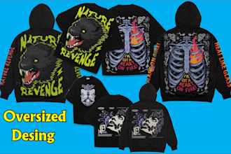 desing eye catching oversized printing tshirt and hoodie