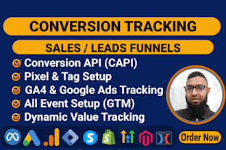 setup or fix ghl hubspot crm click funnel conversion tracking meta google ad ga4