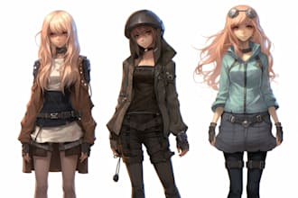 do  amazing line art anime figure and manga characters