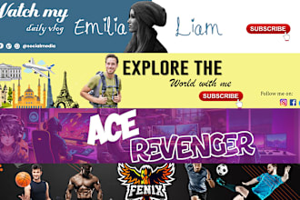 design a professional youtube banner and channel art in 15 dollars