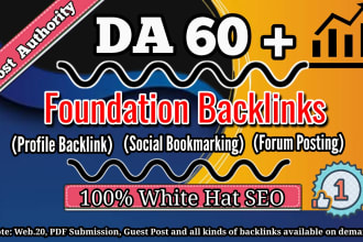 do foundation backlinks social bookmarking, profile and forum posting high da90