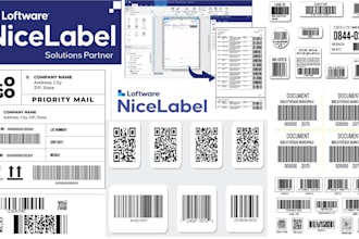 design all item sticker with any barcode using nicelabel within 1 hour