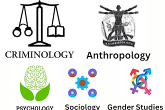 write criminology, anthropology, sociology, psychology, gender studies