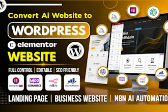 build business website design ai to wordpress ecommerce website development