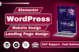 build wordpress website elementor landing page design redesign website