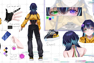 design character sheet or reference sheet for your character