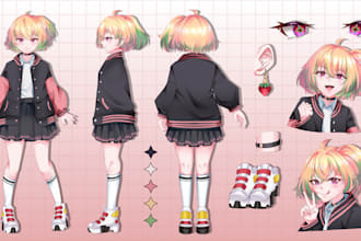 design anime character sheet for your oc or vtuber model
