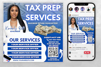 design professional tax, tax repair, and credit record flyer