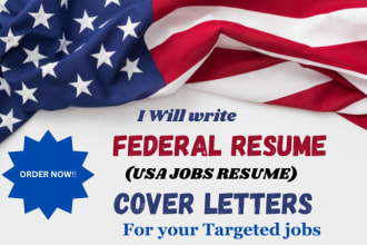 provide federal resume writing for your targeted federal job, usajobs