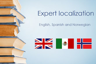 localize in norwegian, mexican spanish and english