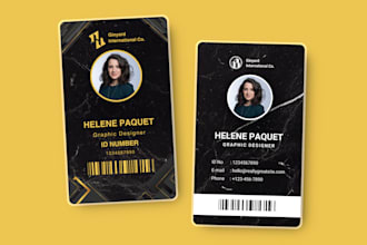 design unique id card, id badge, VIP card in 24 hours