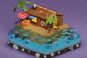 model custom 3d illustration in isometric style