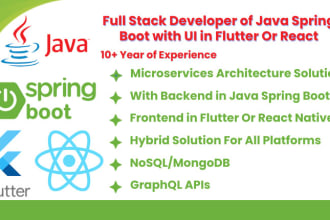 develop mobile apps backend in java spring boot with UI in flutter, react native