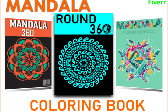 design mandala coloring book cover and page for amazon kdp