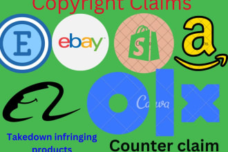 submit copyright and counter claims for infringing listing or false strikes