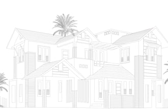 draw line art illustration sketch of your house or  building