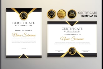 create award or degree certificate design