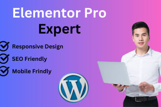 create elementor landing page, wordpress website with elementor pro