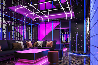 3d design lounge, night club, bar, cafe, restaurant