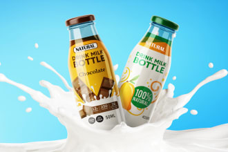 do juice label water bottle and milk label and box design