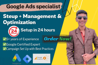setup google ads PPC campaign and search ads for top sells