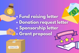 write a fundraising, grant, donation or sponsorship letter