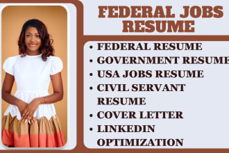 write USA federal government civil job resume linkedin profile optimization